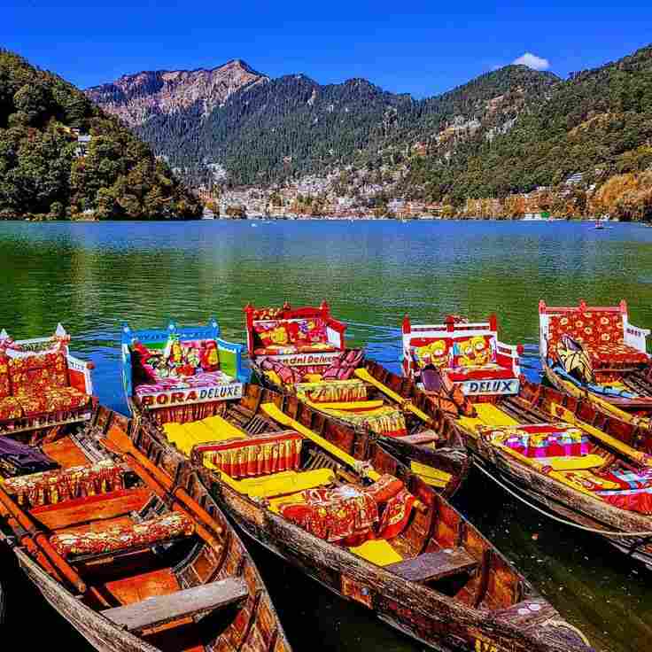 Nainital, a charming hill station in Uttarakhand, famous for its beautiful lake, scenic views, and pleasant climate, attracting tourists year-round.