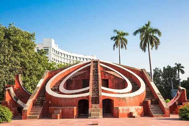 best places to visit in delhi-Jantar Mantar in Delhi is an ancient astronomical observatory with large, uniquely shaped stone instruments, designed to measure time and track celestial bodies, reflecting India's scientific advancements in the 18th century.