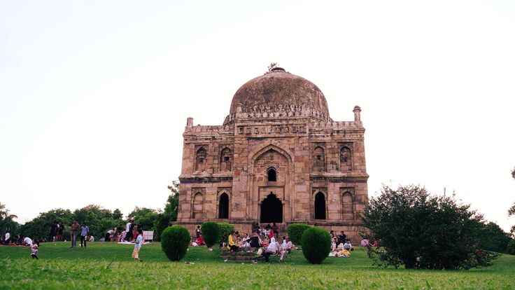 Lodhi Garden in Delhi, a picturesque park featuring historic tombs, lush greenery, and tranquil pathways, perfect for leisurely strolls.